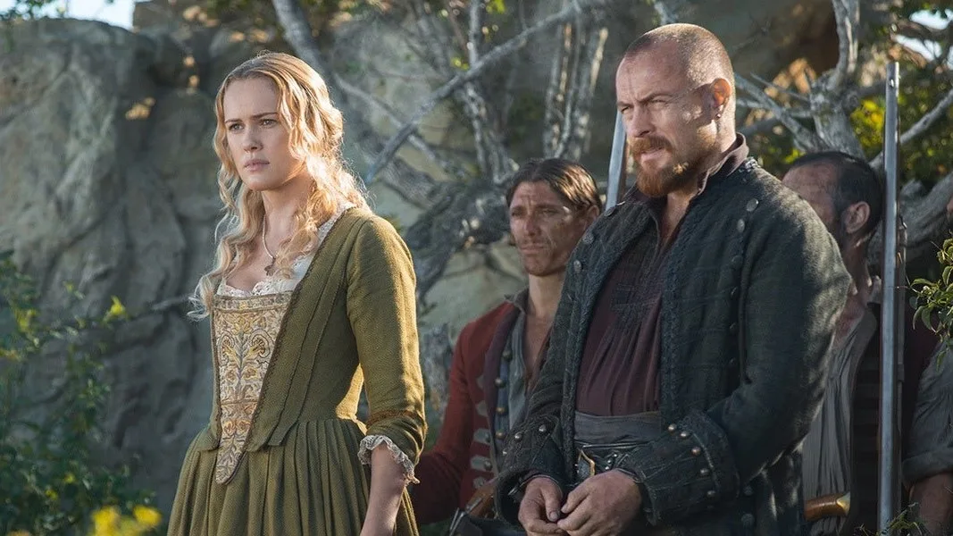 Eleanor Guthrie and Captain Flint in Black Sails season 4